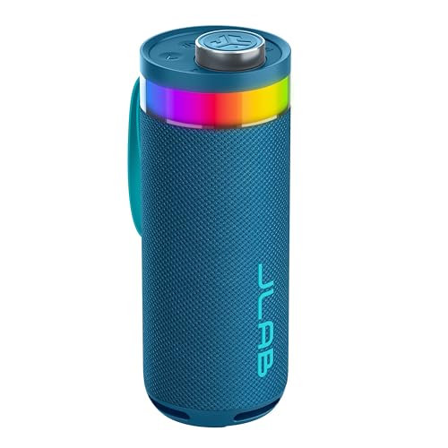 JLab, Go Party, Portable Bluetooth Speaker, Waterproof RGB LED, Navy