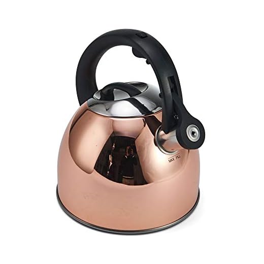 Copco Copper Plated Stainless Steel Tea Kettle, 2.5-Quart