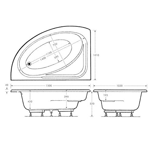 Hudson Reed Vasca da Bagno Angolare - Acrilico