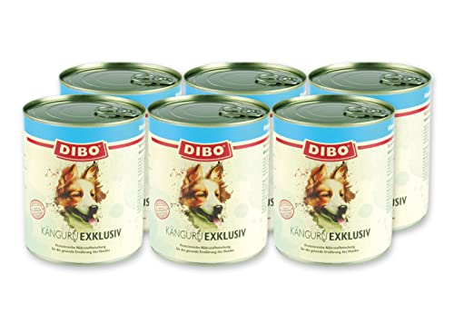 DIBO - EXKLUSIV KÄNGURU, 6 x 800g-Dose aus reinem Muskelfleisch – Single Protein, DIBO-Qualität