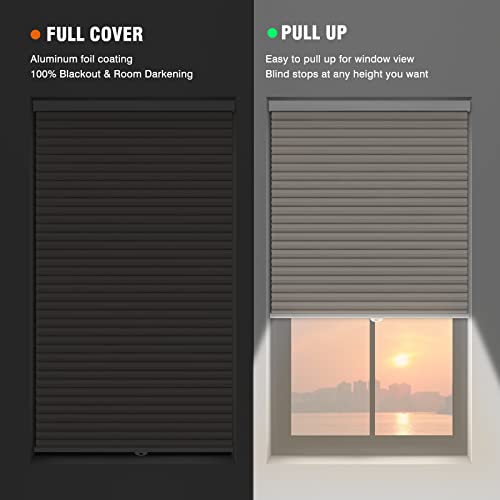 Changshade Custom Cellular Shades Cordless Blackout, Honeycomb Blinds Room Darkening Window Shades Light Blocking, 1.5'' Single Cell Pleated For Bedroom, Child, Bathroom #TOP4