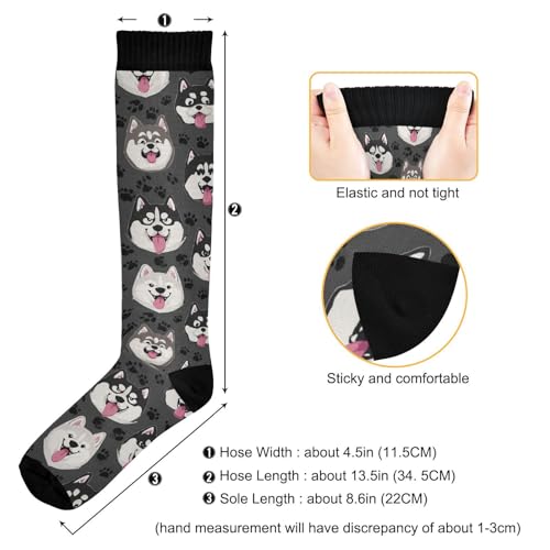 Image of SHJI Compression Socks for Women Sock Men Knee High Stockings for Running Athletic Hiking Cycling