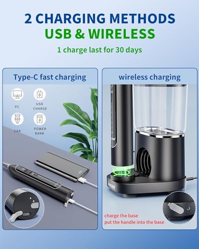Ducard AB889-1 Electric Toothbrush With Water Flosser,Professional Flossing Toothbrush 3 In 1 Cordless Advanced Water Dental Flosser Toothbrush Combo,Black thumb #4