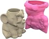 Elephant Planter Silicone Mold Flower Pot Concrete Mold Animal Statue Cement Gypsum Mold Flower Vase Epoxy Casting Mold Succulent Planter Mold Silicone