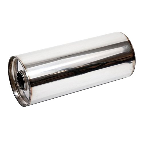 Stainless Steel rear silencer 6 Round, 16 Length, 3.5 Bore, Centre to Centre