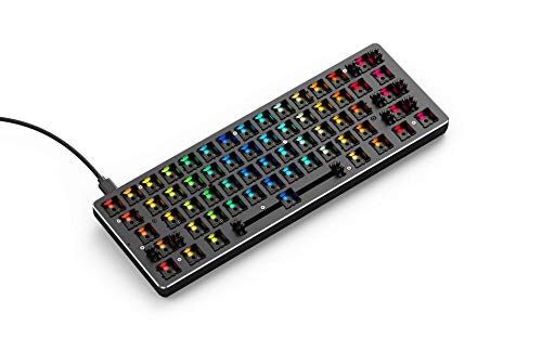 GLORIOUS Custom Gaming Keyboard - GMMK 60% Percent Compact Barebone - USB C Wired Mechanical Keyboard Kit - RGB Hot Swappable Switches & Keycaps - Black Metal Top Plate by GLORIOUS - Image 2