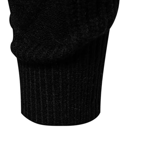 Men's Solid Knitted Pullover Sweater Crewneck Waffle Raglan Sleeve Casual Knit Soft Casual Pullovers2