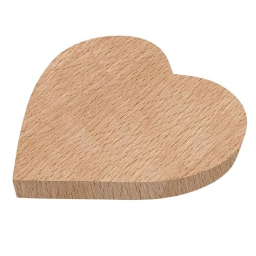 Wooden World - Cuore Piatto in Legno Decorazione in legno decoupage Pirografia