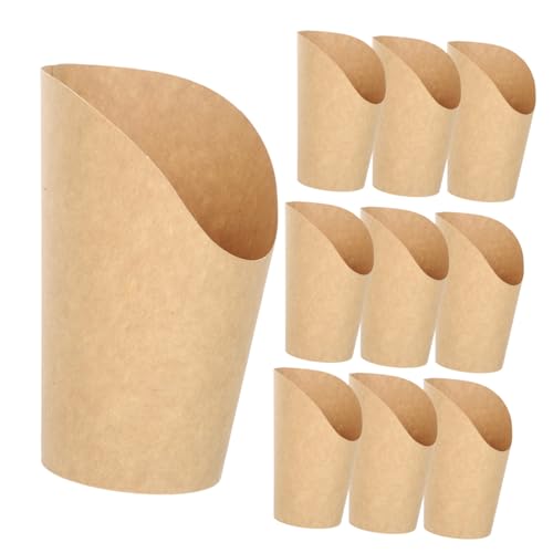 Amosfun 100 Piezas envases de bocadillos de papel kraft servicio producto freír evento francés para porta papas fritas de papel kraft papas fritas sosteniendo tazas Brown