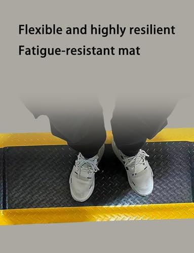 20mm Thick Anti-Fatigue Mat, Non-Slip, Wear-Resistant, Fatigue Relief, Black, 0.6x0.7m/2.0x2.3ft, Perfect for Kitchen, Office, and Workshop Use