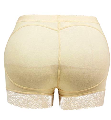 Hellotem Women Lace Padded Seamless Butt Hip Enhancer Shaper Panties Underwear, Beige, (Us Size 10-12) 2Xl #TOP2