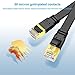 Yauhody CAT 8 Ethernet Cable, 1.5ft 3 Pack High Speed 40Gbps 2000MHz Flat SFTP Network Cable with Gold Plated RJ45 Connector,CAT8 Internet LAN Patch Cord for Gaming,Routers,Modems (1.5ft/3 Pack/Black)