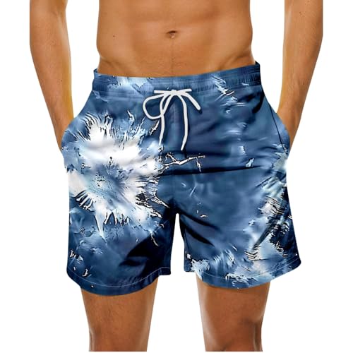Men's Beach Shorts Fashion Gradient Printed Quick Dry Swim Trunks Summer Hawaiian Holiday Casual Short Sweatpant