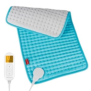 Comfytemp 12″x24″ Almohadilla Térmica Portátil, 9 Niveles de Ajuste de Temperatura, Apagado Automático, Espalda, Cuello, Hombros, Abdomen, Calentamiento Rápido, Alivia la Fatiga y el Dolor, Lavable