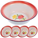 Bols à soupe rétro : ces bols en émail sont très polyvalents et peuvent servir à conserver les salades, à laver les fruits, etc