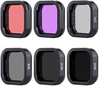 YALLSAME ND Filter Set 6-Pack Lens filter for GoPro Hero 11 10 9 Black with ND32 ND16 ND8 CPL Color Red Magenta Filters Accessories Kit Ideal for Standard Day Photography and Diving Recording