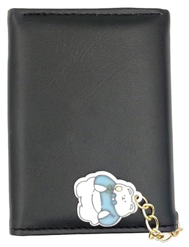 Image of Valerie Floral Small Wallet for Girls Women Tri-Folded Wallet Cash Pocket Flowers PU Leather Print Card Holder Coin Purse with ID Window (Black)