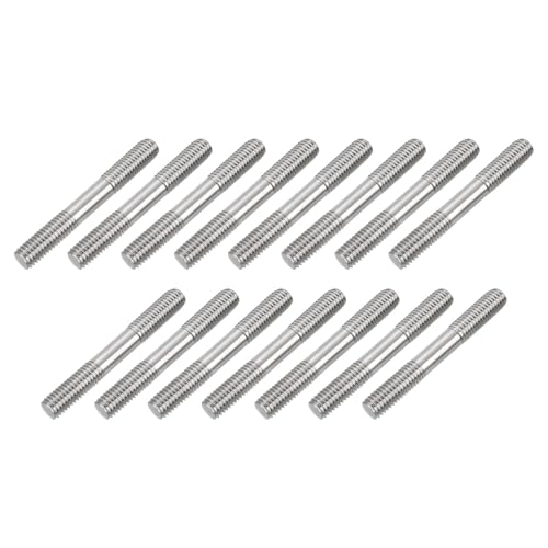 uxcell 15Pcs M8x60mm 304 Stainless Steel Double End Threaded Stud Screw Bolt for House Maintenance