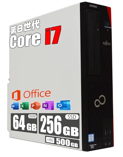 yςݕiz Core i7 / 64GB / SSD 256GB + HDD 500GB / MS Office 2019 / 8 Core i7 8700 / Windows 11 / DVDROM/ItBX/xm ESPRIMO 