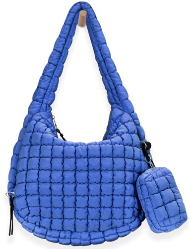Image of GASSDA Puffer Tote Bag for Women Large Quilted Puffy Lightweight Carryall Crossbody Tote Bag for Women