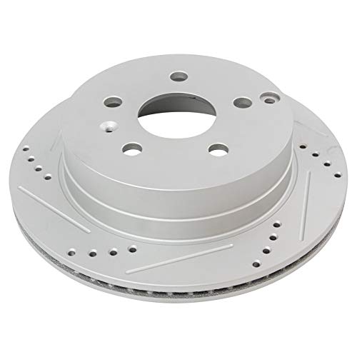 Image of TRQ Rear Performance Brake Pad & Rotor Kit, with Chemical Kit Ceramic Vented Premium G-Coated Compatible with 2010-2017 Chevrolet Equinox GMC Terrain