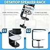 FREEAMG Set of 2 Desktop Clamp Speaker Stands with Height Adjustable, Clamp-on Speaker Stand with Adjustable Tilt Angle Tray of 0-12°, Studio Monitor Stand for Bookshelf Monitor Speakers(Black) #2
