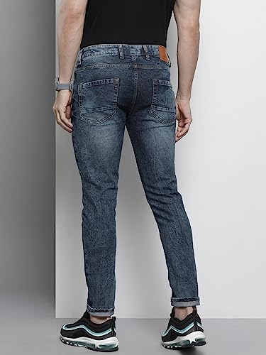 Image of The Indian Garage Co Men Slim Fit Solid Mid-Rise Stretchable Jeans