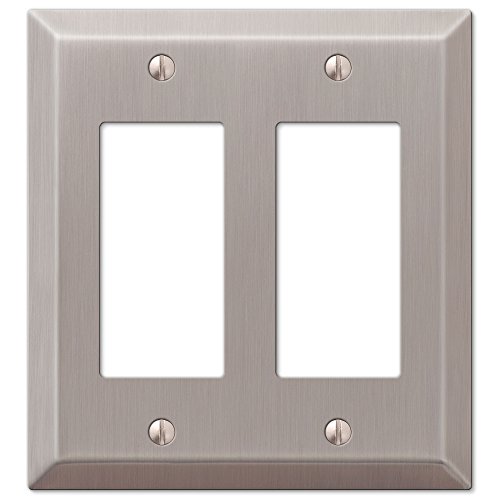 AMERELLE 163RRBN Century Double Rocker Steel Wallplate in Brushed Nickel