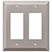Amerelle 163RRBN Century Steel 2 Rocker Wallplate, Brushed Nickel