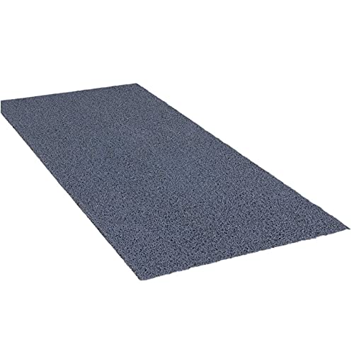 Image of Pvc Cushion Rectangular FootMat Dirt Rub Off Thick Mesh Main Entrance Doormat With AntiSlip Rubber Backing For Home Bed /Bathroom Offices Restaurants Hospitals Shops Use Mat(2X14Ft,Grey)