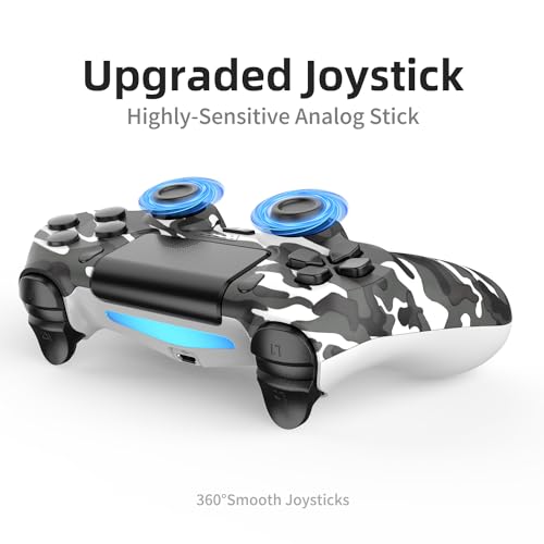 YsoKK 2 Pack Wireless Controller for Ps4/Slim/Pro with 1000mah Battery/Dual Vibration/Audio Jack/Six-axis Motion Sensor(Camouflage Grey and Camouflage Green) - Thumbnail 4