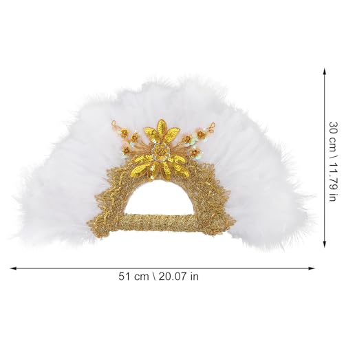 Éventail mariage plume blanche pour accessoire photo et scène - 2