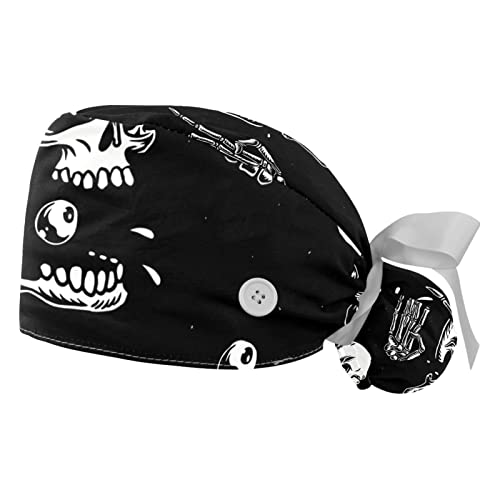 Chapeaux bouffants crânes JDEZ lot de 2 casquettes de travail