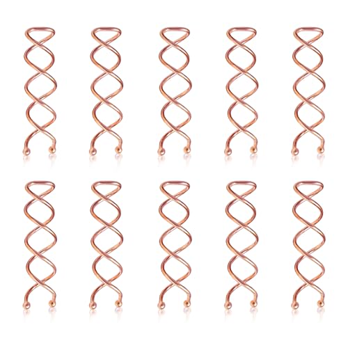 Image of Sanas Hair Pins for Hair Styling (10Pcs) U Pin for Hair Clips for Hair Styling Hair Pins for Women Wedding Girls Juda Pins For Hair Bun Accessories & Clips for Women Spiral U Pin (10Pcs) (Copper)