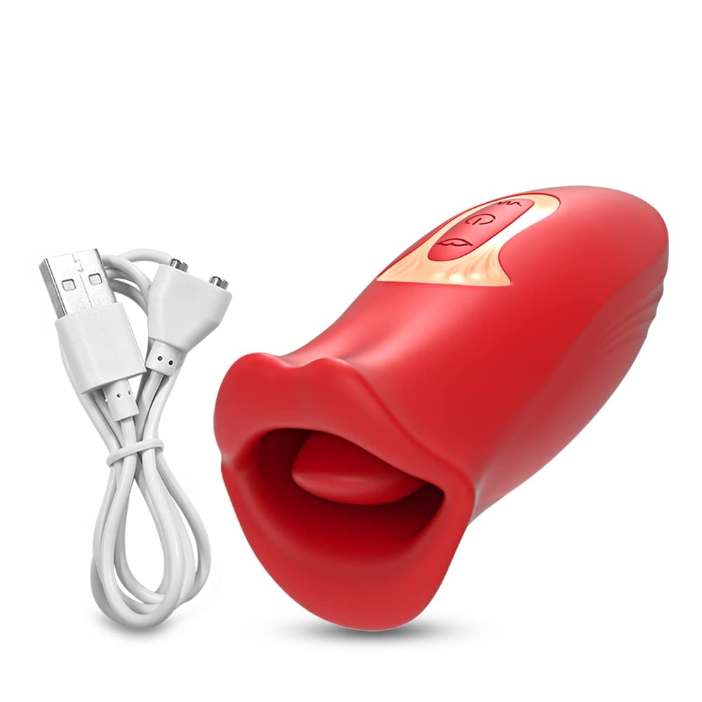 Clit Tongue Licking Vibrator Female Sex Toys for Women Mouth Biting Oral Clitoris Stimulator Sucking Nipple Orgasm Adult