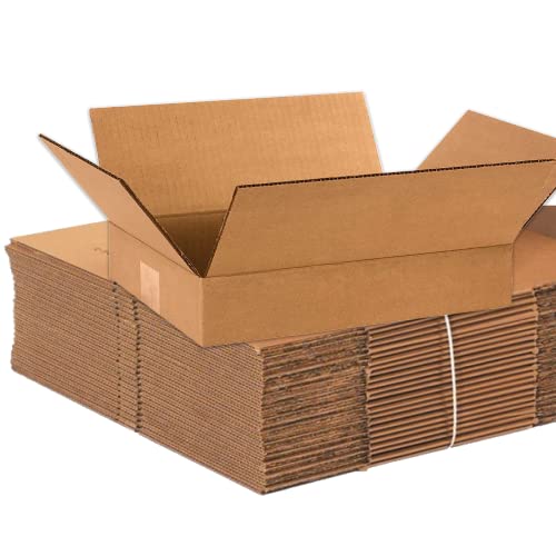 Image of BOX USA Shipping Boxes 12 inchL x 9 inchW x 2 inchH 25-Pack Flat Corrugated Cardboard Box for Packing, Moving and Storage