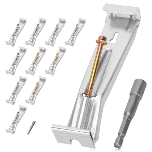 5 Inch Gutter Hangers(10 Pcs) with a Pre-Inserted Rust Resistant Screw Quick Screw Gutter Clips Hidden Gutter Bracket Come with 1/4 Hex Drill Bit Clip for 5 K-Style Aluminum Gutters