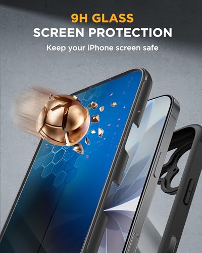 Image of Miracase for iPhone 17 Case with Privacy Screen Protector, Black