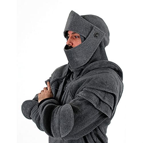 OBiQuzz Pullover Herren mit Kapuze Knight Masked Hoodies mittelalter...