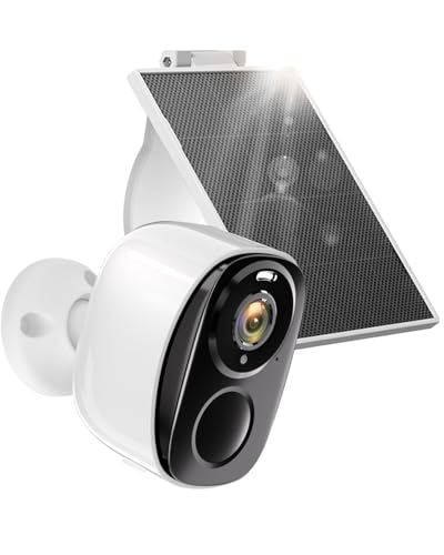 Rraycom Security Cameras Wireless Outdoor with Solar Panel, Battery Powered 2K Color Night Vision Cameras for Home Security, AI Motion Detection, Two-Way Audio, Works w/Alexa