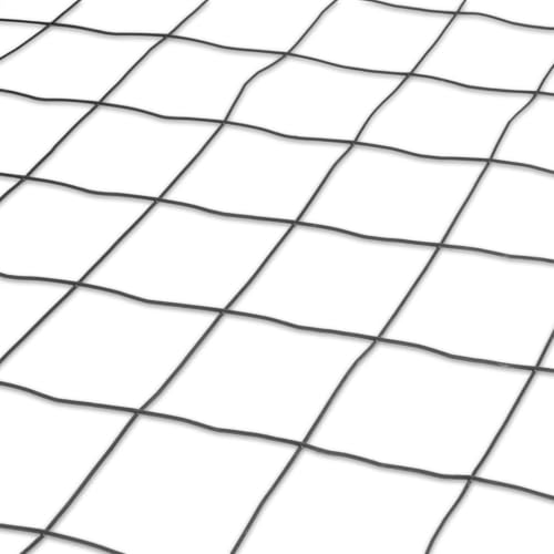 VOSS.garden 25m Gitterzaun 150cm Premium Maschendrahtzaun 100x75mm Gartenzaun Anthrazit Wetterfest Punktgeschweißt