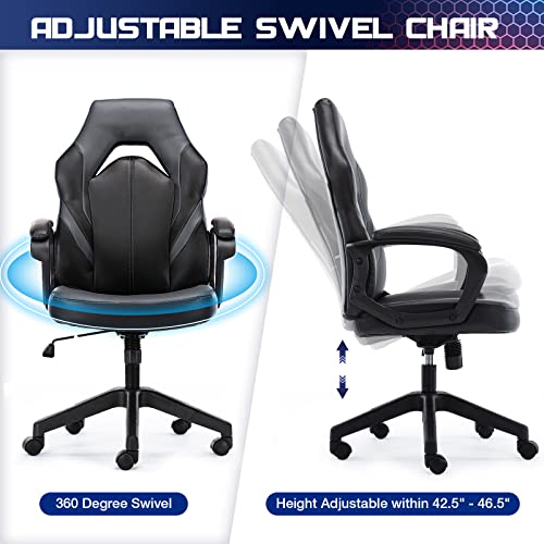 Ergonomic Computer Gaming Chair – Pu Leather Desk Chair With Lumbar Support, Swivel Office Chair Executive Chair With Padded Armrest And Seat Cushion For Gaming, Study And Working #TOP7