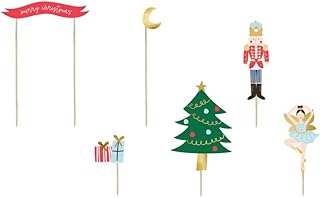 Set of 6 Christmas Cake Topper\