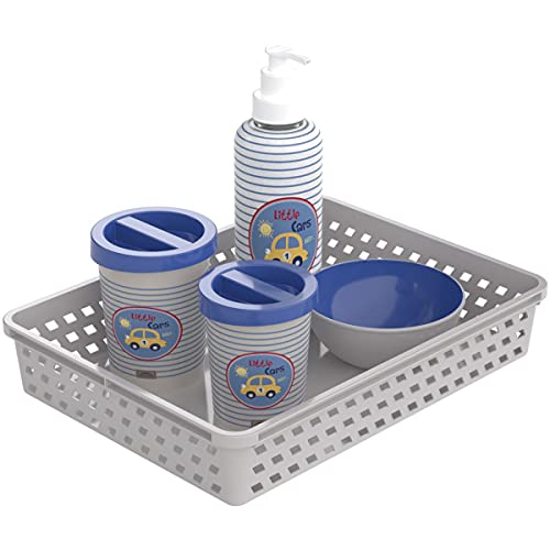 Plas&uacute;til Kit Higiene Bebe 5 Pe&ccedil;as Infantil Menino