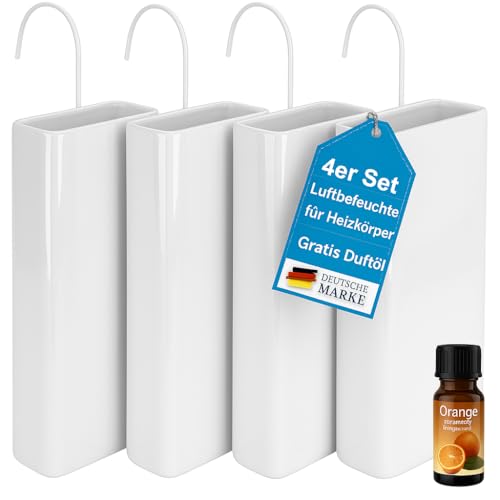 Luftbefeuchter für Heizung Set inkl. Haken - Keramik 380ml Wasserverdunster - weiß beige - Wasserverdunster verdampfer verdunster Luftreiniger - Neutral - 4 Stück Luftbefeuchter für Heizung Set inkl. Haken - Keramik 380ml Wasserverdunster - weiß beige - Wasserverdunster verdampfer verdunster Luftreiniger - Neutral - 4 Stück