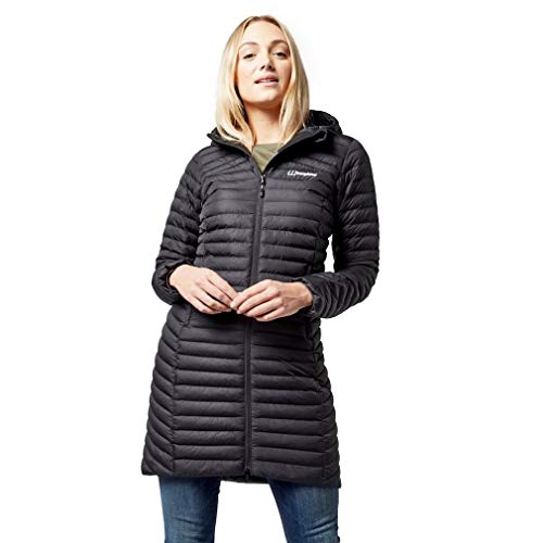 Berghaus Nula Micro Long Womens Padded Hooded Jacket Coat Black - 12