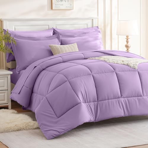 FreshCulture Twin XL Comforter Set - 5 Pieces All Season Luxury Bed in a Bag Twin XL Size - Bedding Set with Comforter, Sheets, Pillowcases & Shams - Ultra Soft Purple Comforter Set Twin XL by FreshCulture - Used condition - US$17.84