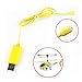 Helicopter S107 Cable Charging Parts RC S105 Charger USB Mini Helicopter The Bright Ball (Yellow, One Size)