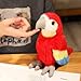 HOKESS Plush Macaw Parrot Stuffed Animal, Soft Plush Bird Toy Doll Gifts for Kids, 9 Inch (Red)