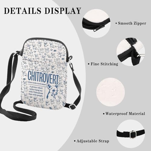 GJTIM Chihuahua Gift Chihuahua Dog Mom Gift Chitrovert Crossbody Bag For Dog Lover3